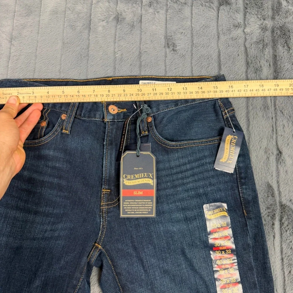 Cremieux Premium Denim Mens Slim Fit Jeans Dark Wash Blue 30x32 YT51Z207